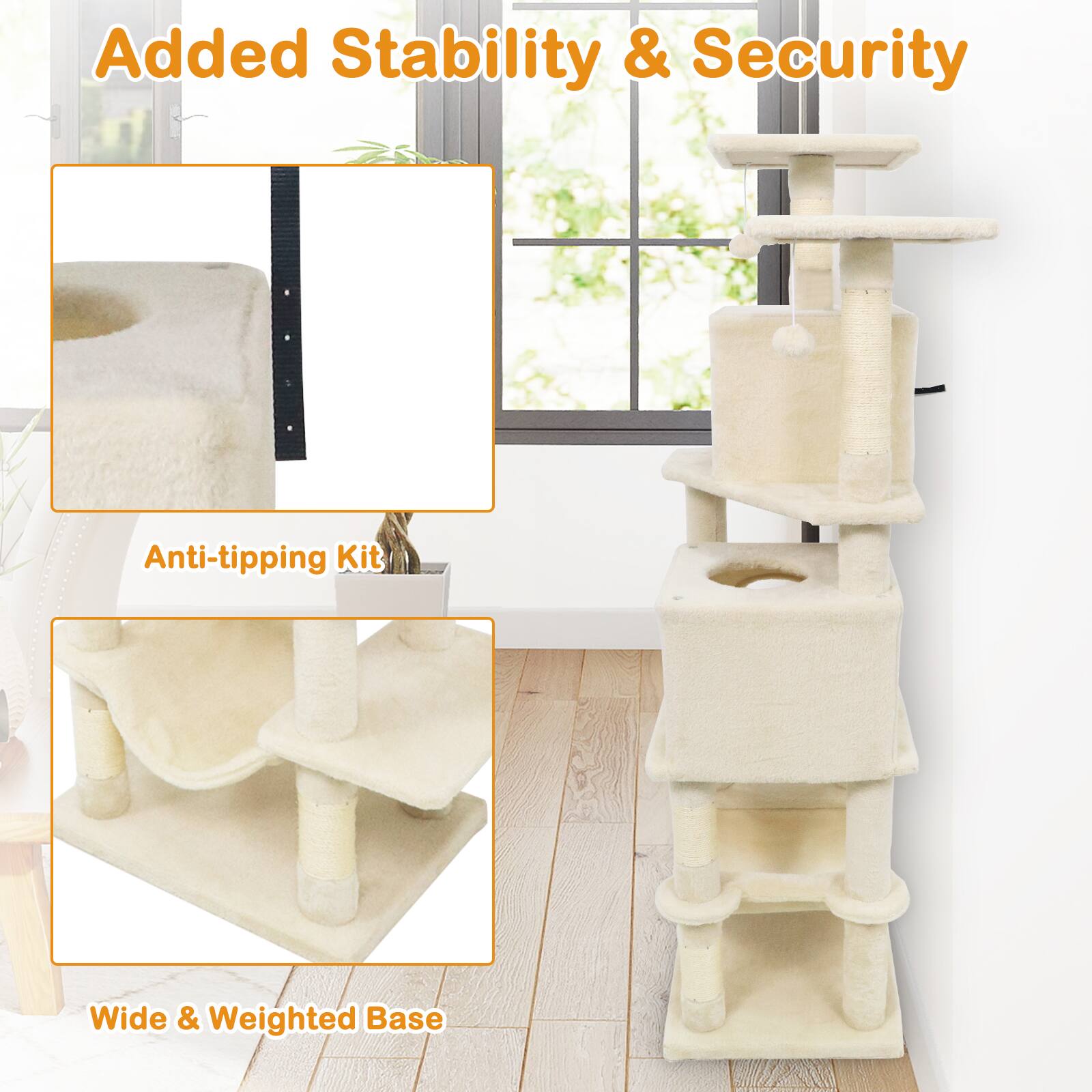 Added Stability & Security

Anti-tipping Kit

Wide & Weighted Base