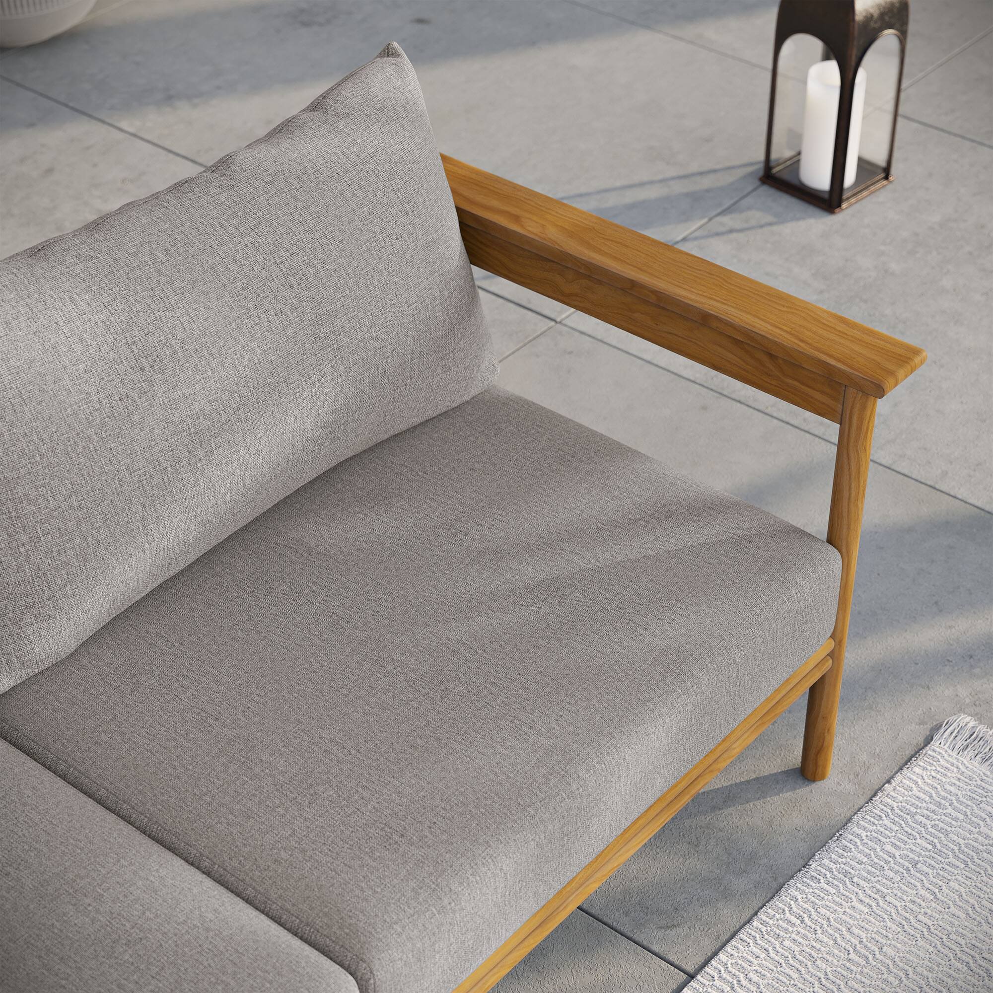 Alt View 9. Modway - Wren Outdoor Patio Teak Wood Sofa by Modway - Natural Driftwood.