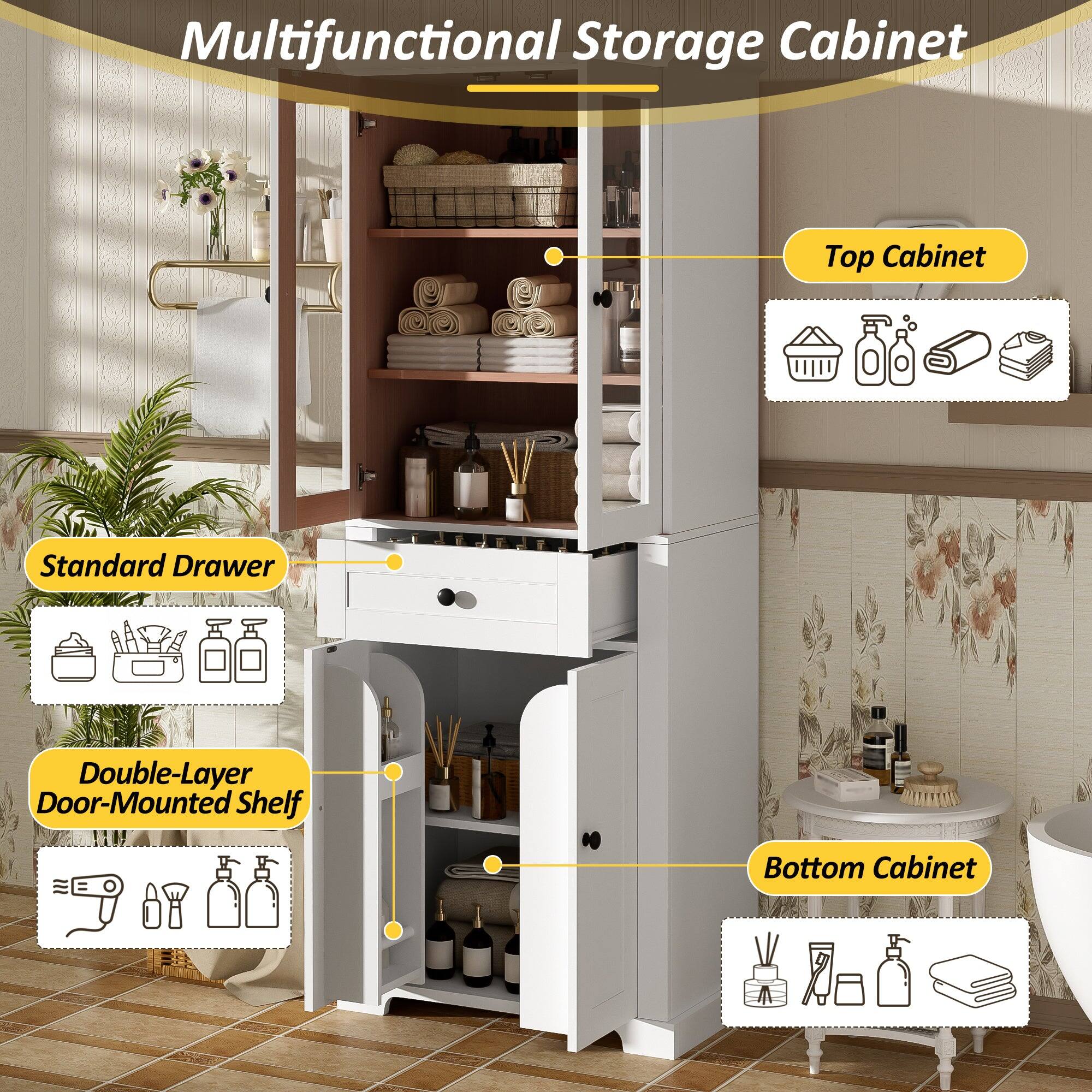Multifunctional Storage Cabinet

- Top Cabinet
- Standard Drawer
- Double-Layer Door-Mounted Shelf
- Bottom Cabinet