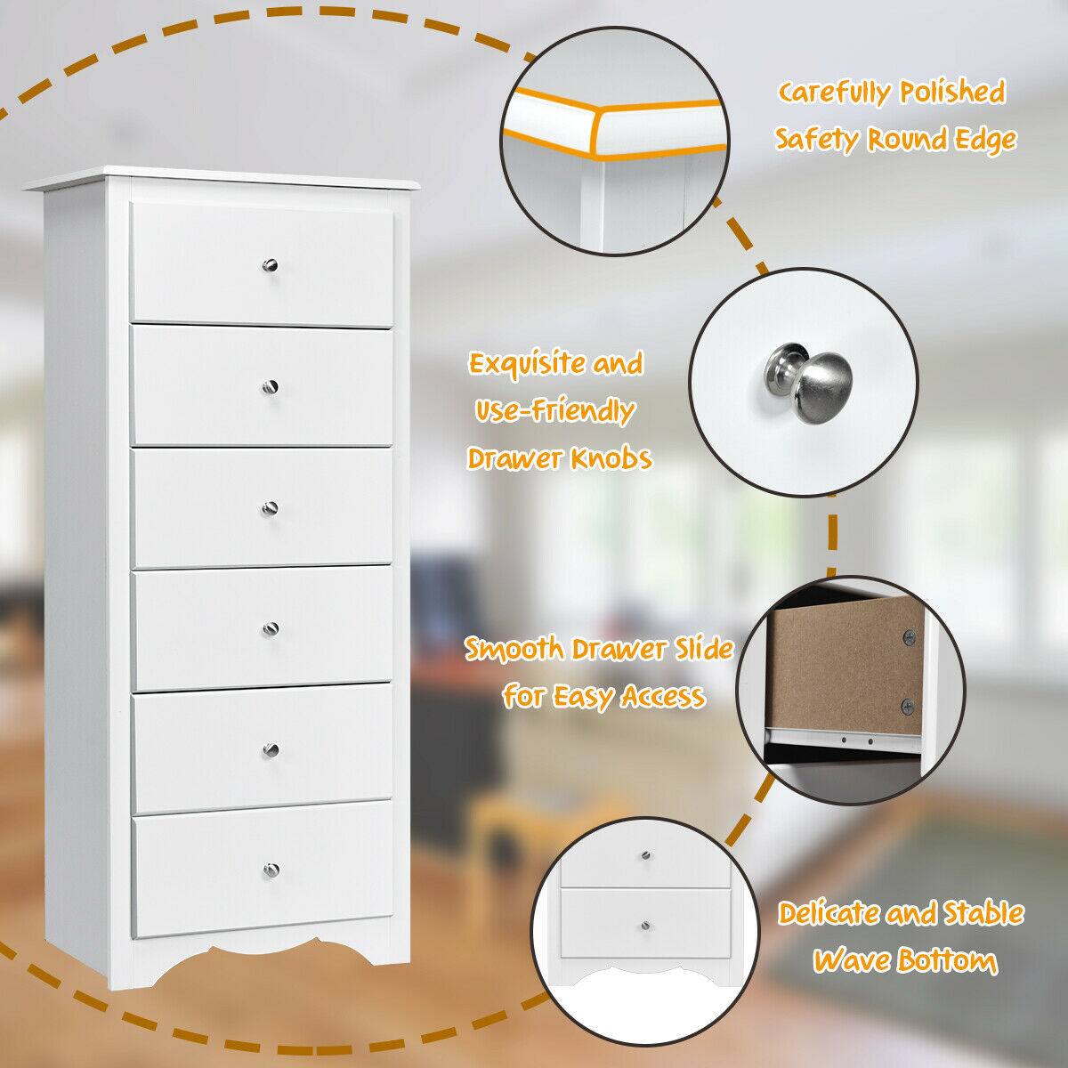 Carefully Polished Safety Round Edge, Exquisite and Use-friendly Drawer Knobs, Smooth Drawer Slide for Easy Access, Delicate and Stable Wave Bottom