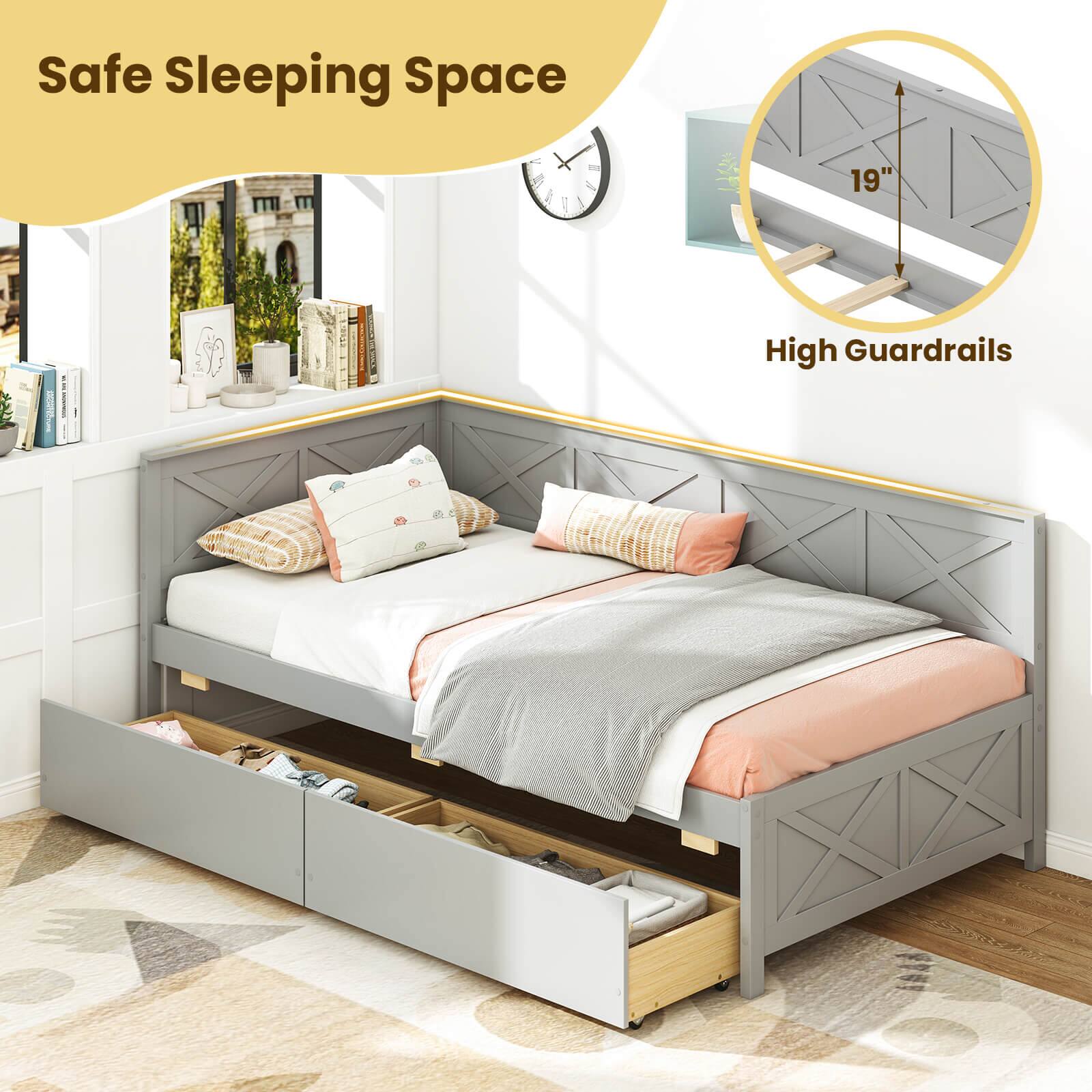 Safe Sleeping Space - 19" High Guardrails
