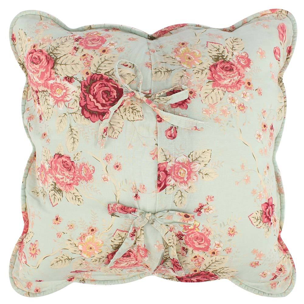Alt View 4. Greenland Home Fashions - Greenland Home Antique Rose Floral Print High-Quality 2-Piece Pillow Set - Each 18x18 Blue - Blue.