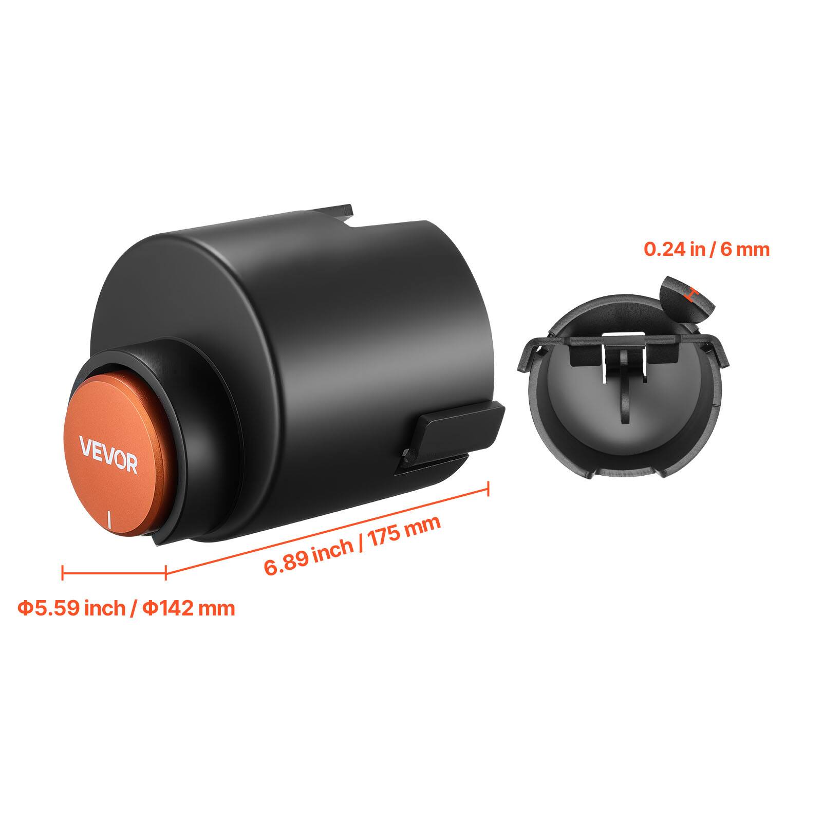 0.24 in / 6 mm  
VEVOR  
5.59 inch / 142 mm  
6.89 inch / 175 mm