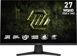 MSI - MAG 274QF E20 27" QHD 200Hz 0.5ms G-SYNC Compatible FreeSync Premium Gaming Monitor HDR 400 (Display Port, HDMI) - Metallic Black