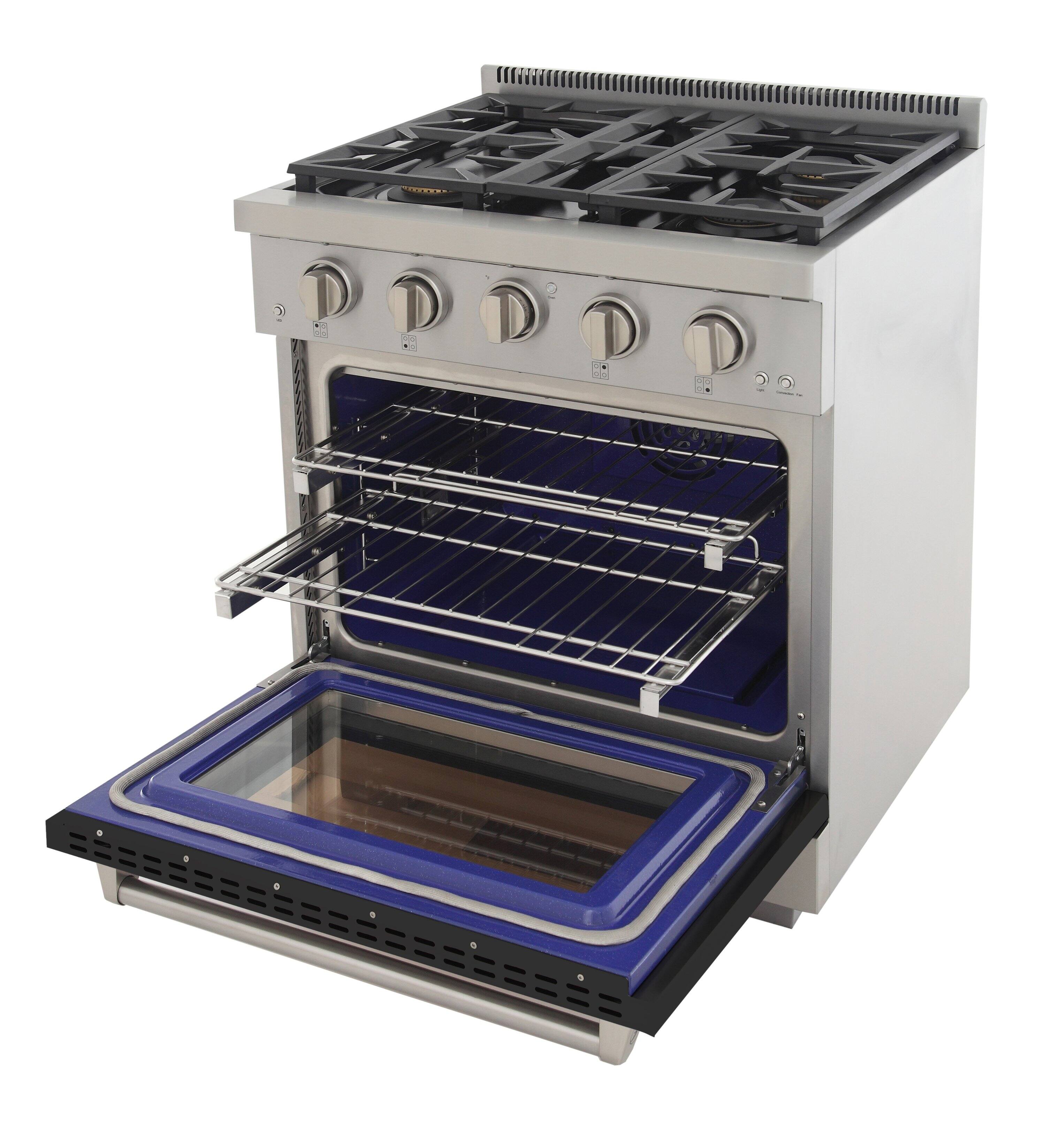 Alt View 3. Kucht - KUCHT Professional 30 in. 4.2 cu. ft. Propane Gas Range and Convection Oven in Black with True Simmer Burners - Black.