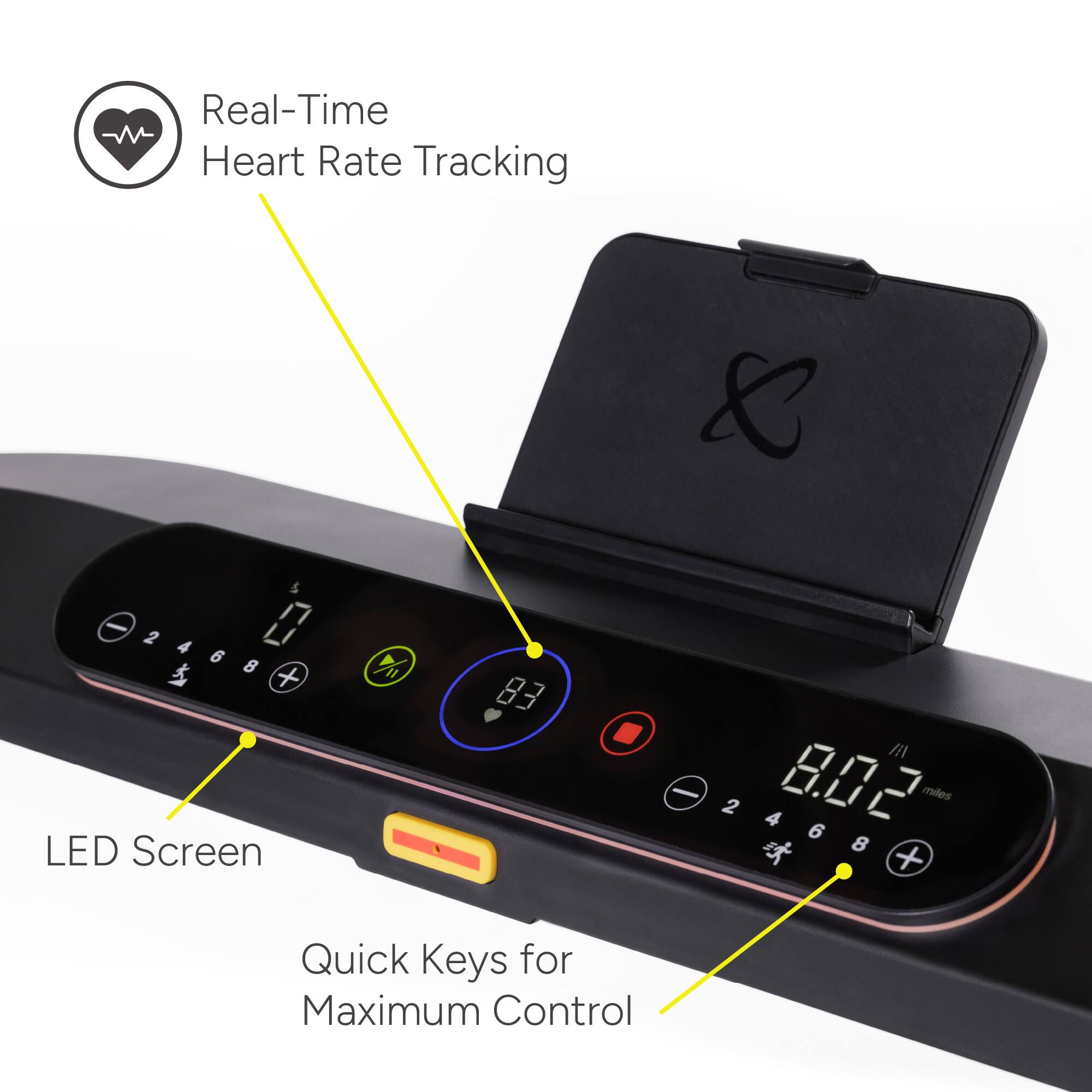 Real-Time Heart Rate Tracking & LED Screen & Quick Keys for Maximum Control & 5, 2, 4, 6, 8