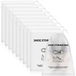 Fosmon - 10x Packing Cubes Shoe Bags for Travel, Travel Shoe Bags for Packing in Suitcase, Travel Shoe Bags for Storage, Shoe Bag - White