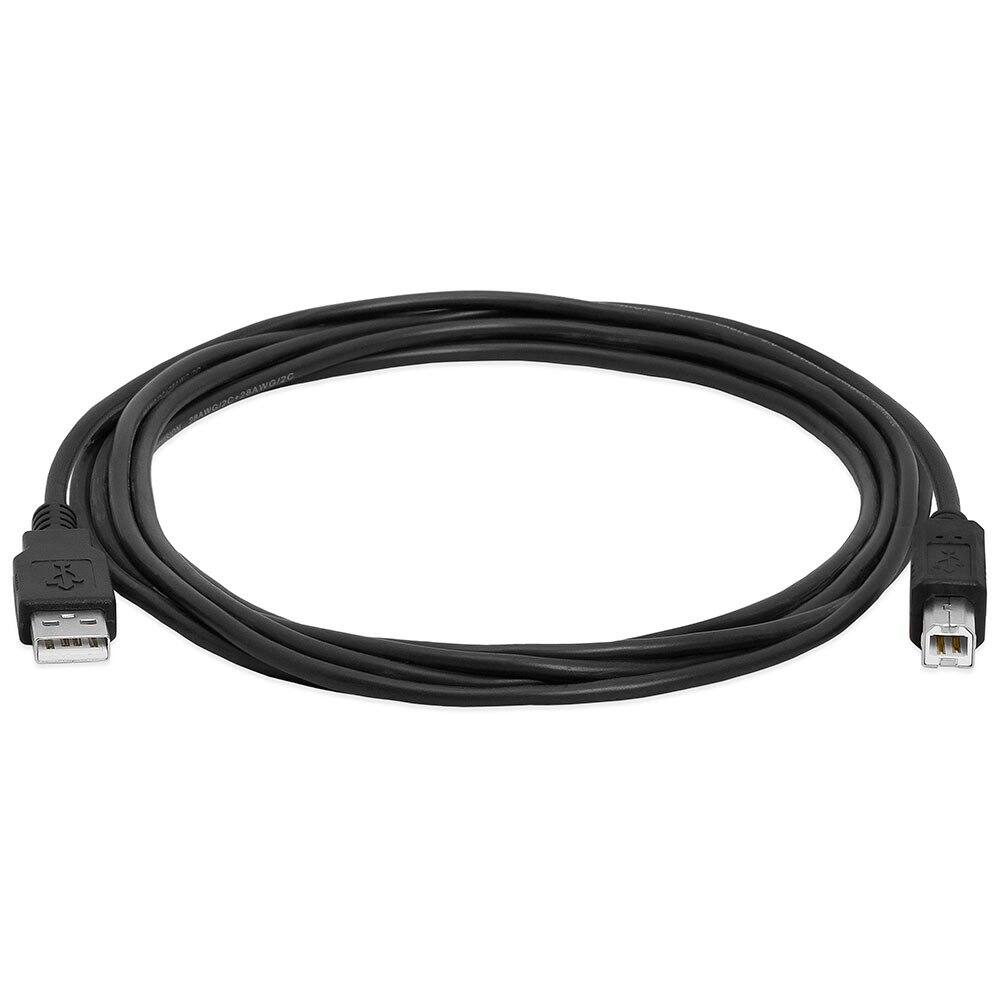 Angle. Cmple.com - USB Printer Cable 10ft Black USB-A 2.0 Male to USB-B 480Mbps Gold-Plated Data Cord - Black.