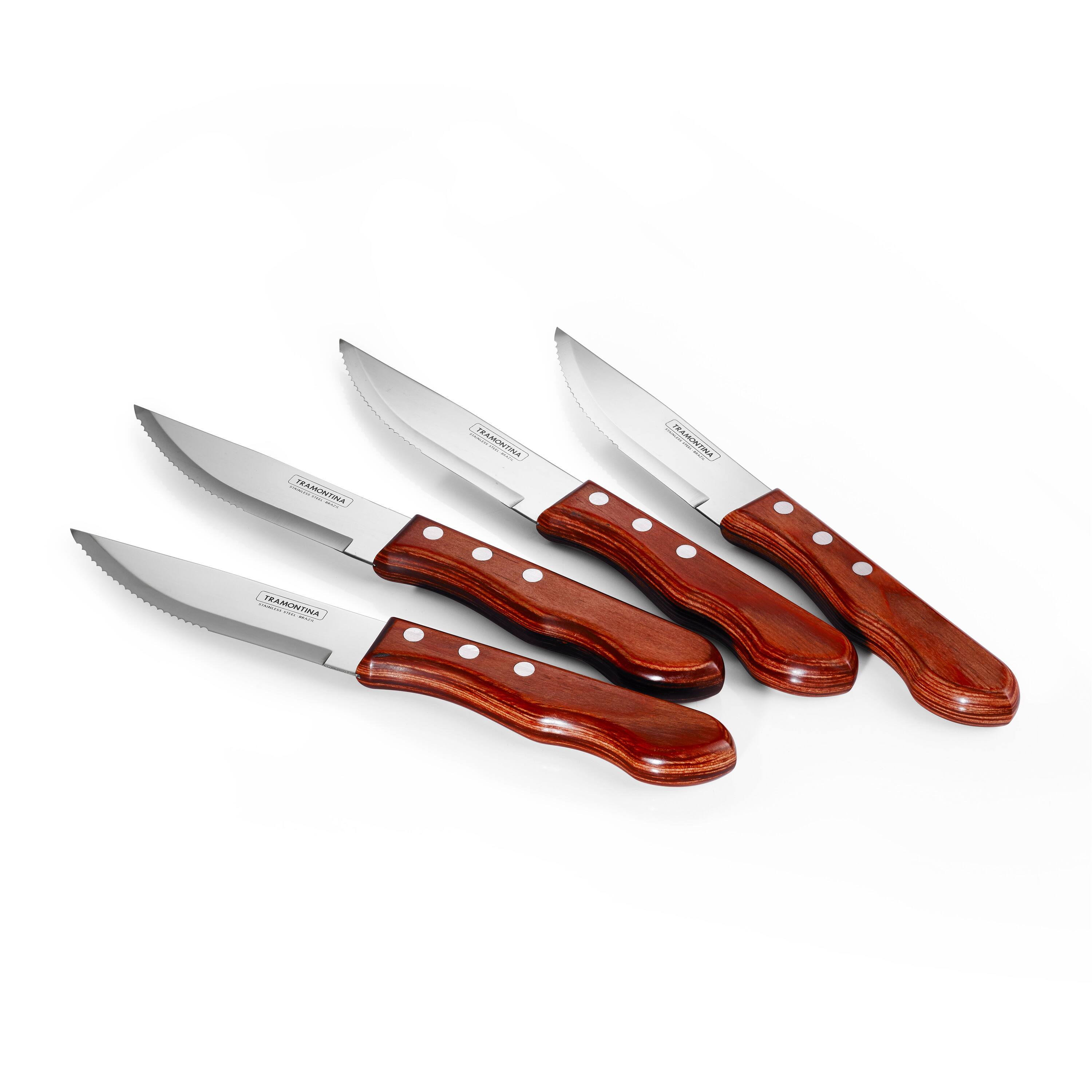 Angle. Tramontina - Porterhouse 4Pc Knife Set - Brown.