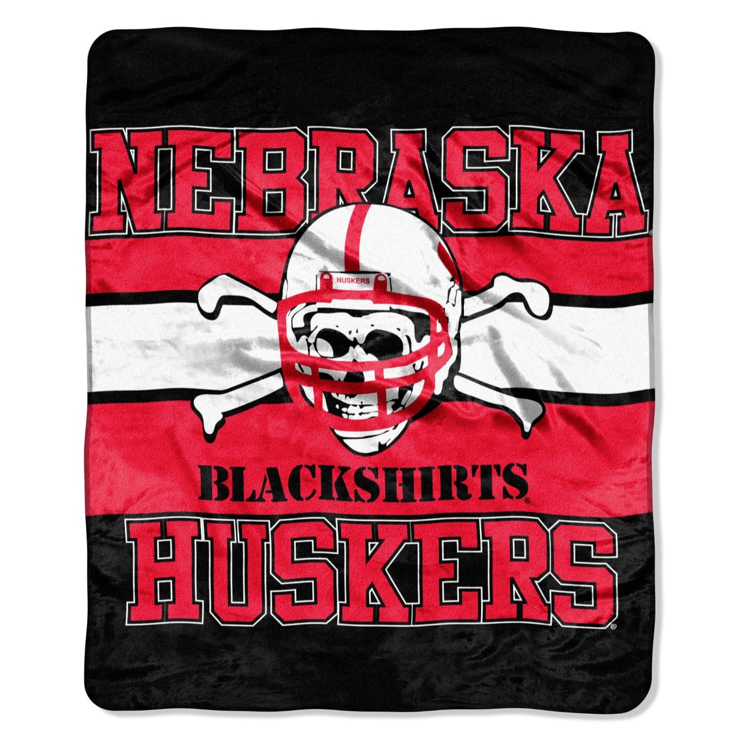 Northwest - Nebraska Huskers Blackshirts 50x60 inch Royal Plush Raschel Throw Blanket - Cornhuskers Defense - Multi