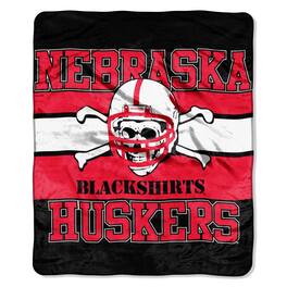 Northwest - Nebraska Huskers Blackshirts 50x60 inch Royal Plush Raschel Throw Blanket - Cornhuskers Defense - Multi