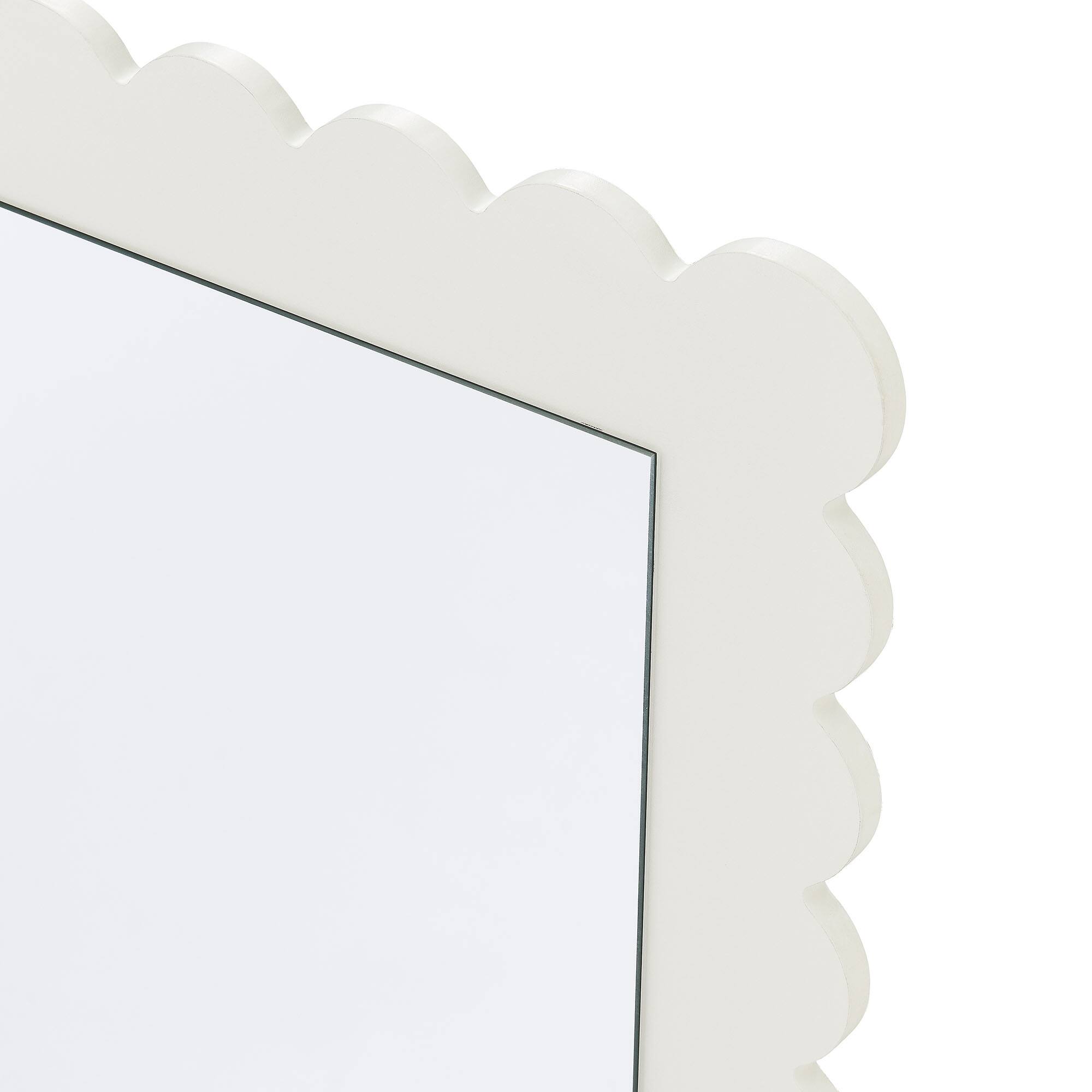 Alt View 5. Modway - Emmeline Scalloped Rectangle Floor Mirror by Modway - White.