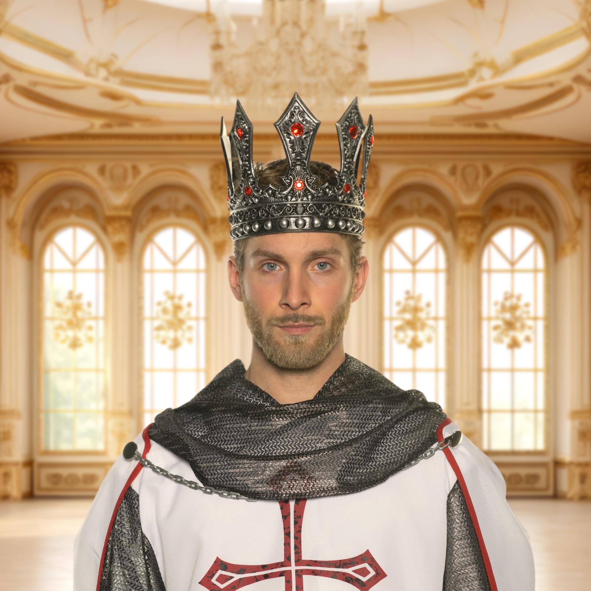 Alt View 10. Underwraps - King's Pewter Adjustable Foam Crown Adult Costume Accessory - Multi-Colored.