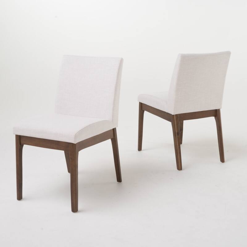 Alt View 4. HTUTWOO - Set of 2 Contemporary Dining Chairs, Upholstered Seat & Backrest, Easy to Use for Dining Room, Kitchen,Family - Beige.