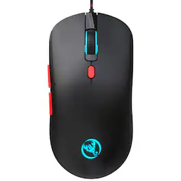 SKRAN - Wired Gaming Mouse: 6-Button 7-Color RGB, 4-Speed DPI, Sleek Lightweight, Comfort Grip for Gaming/Office - Wired - Black