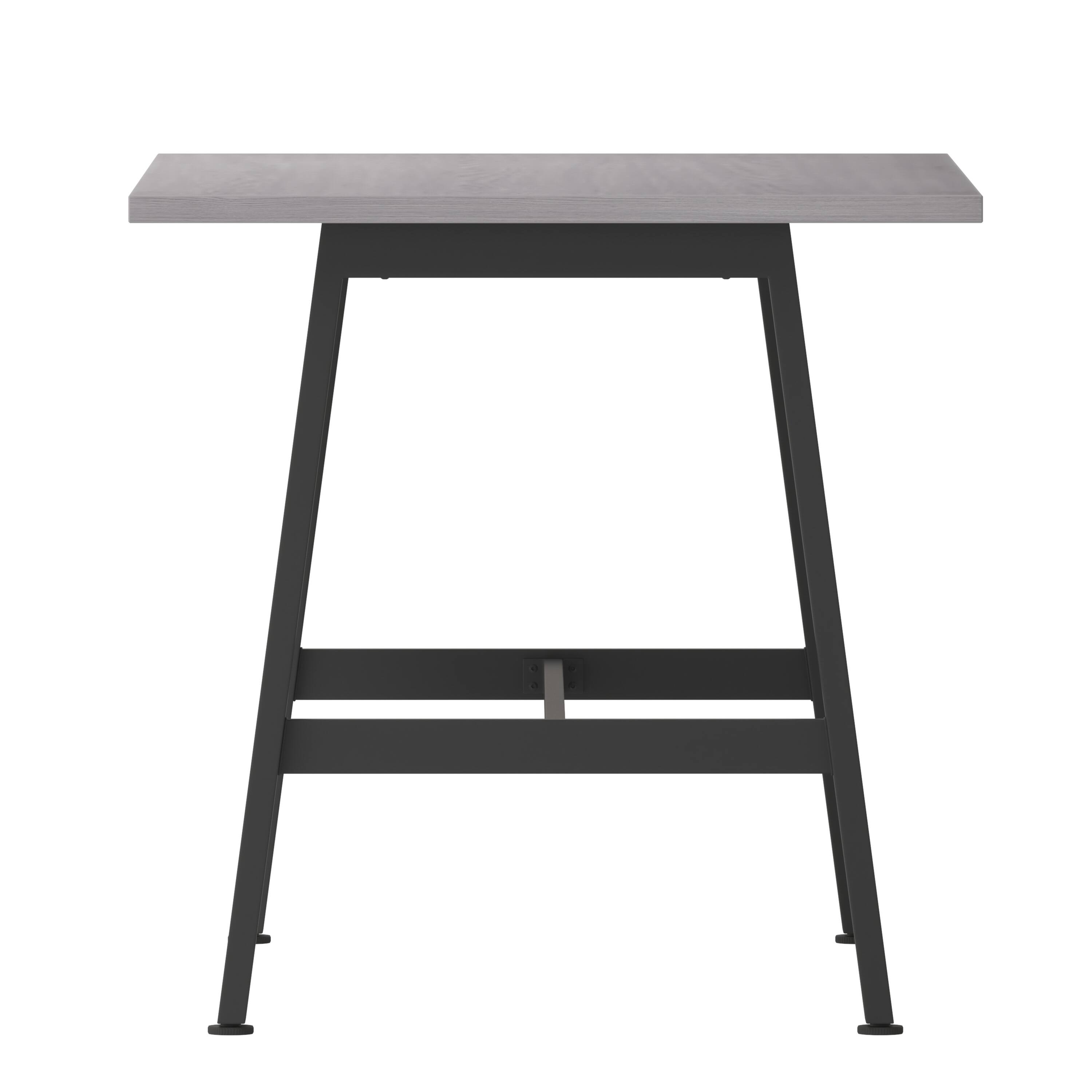 Alt View 5. Emma + Oliver - Remy 48x30 Dining or Gaming Table with Double Sided Laminate Table Top and Heavy Duty A-Frame Steel Base - Gray Oak.