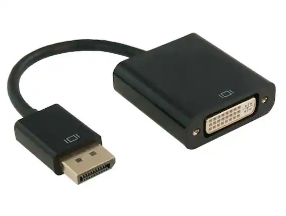 Front. Cable Leader - DisplayPort to DVI-D Adapter, 1080p Full HD Male to Female for Computer, Laptop to DVI Display - Black.