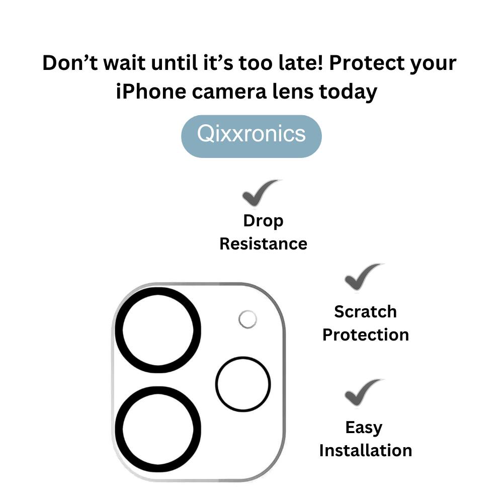 Don't wait until it's too late! Protect your iPhone camera lens today Qixxronics Drop Resistance Scratch Protection Easy Installation