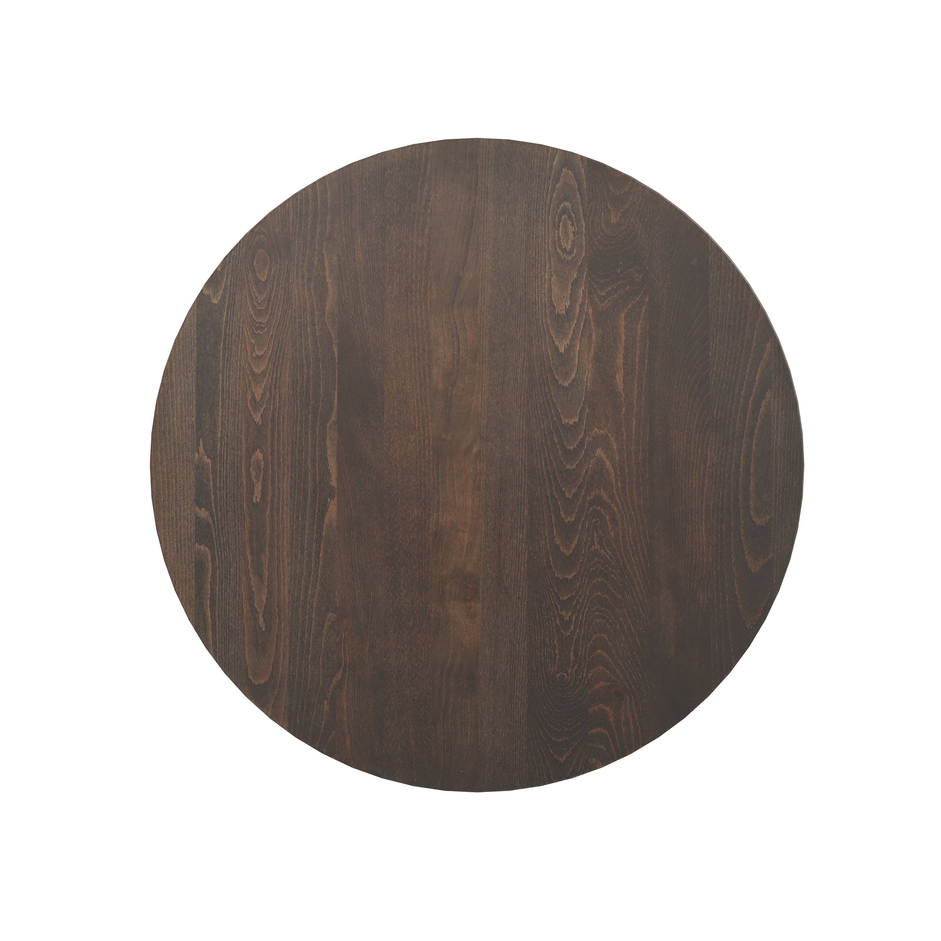 Alt View 1. Flash Furniture - Bennett 30" Round Solid Wood Commercial Indoor Tabletop in Dark Brown with 18" Round Bar Height Rust-Resistant Black Cas - Brown.