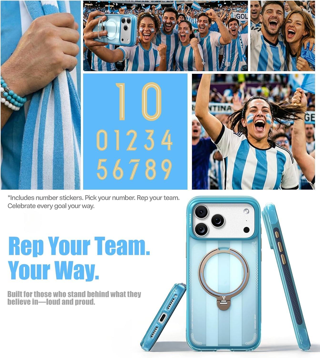 TORRAS Ostand Q3 Air, Soccer Limited Edition Shockproof Magnetic