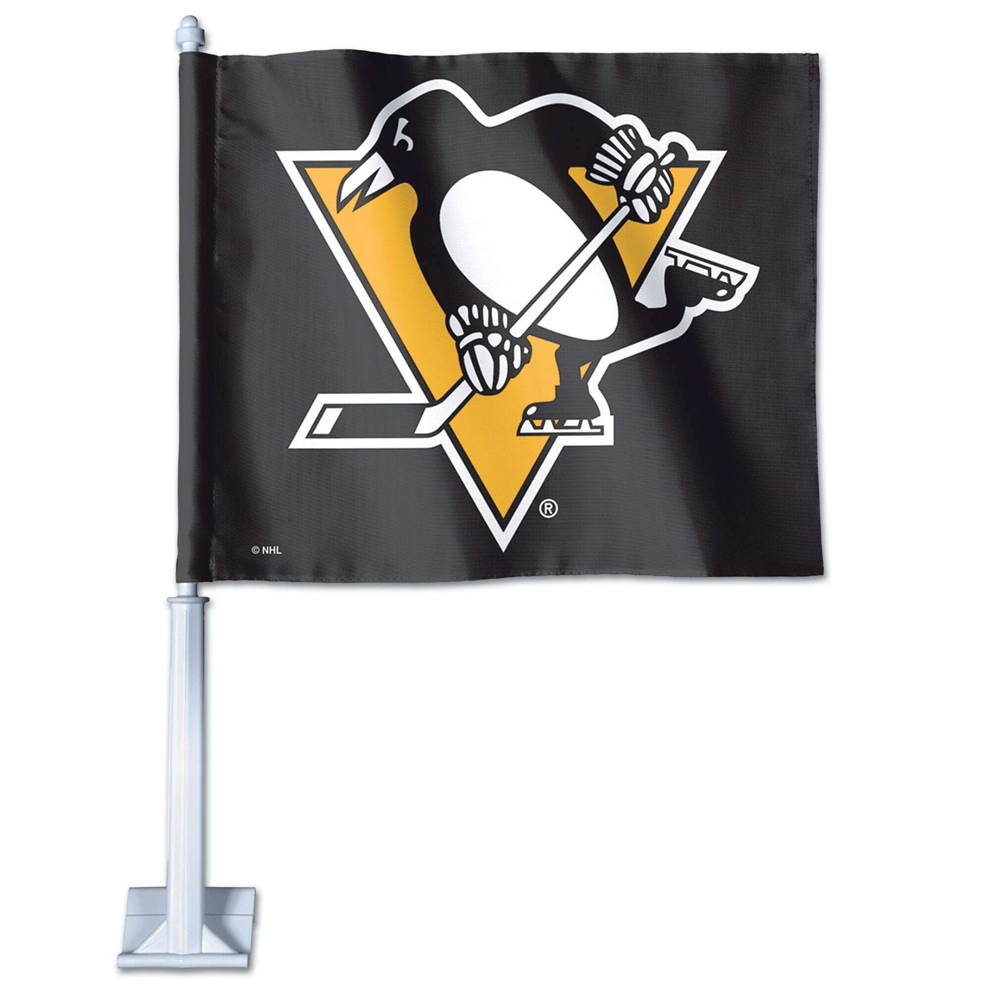 Front. WinCraft - Pittsburgh Penguins Double-Sided Car Flag - Multicolor.