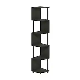 FurniFact - Engineered Wood bookcase with clean design for living spaces - Espresso/Black