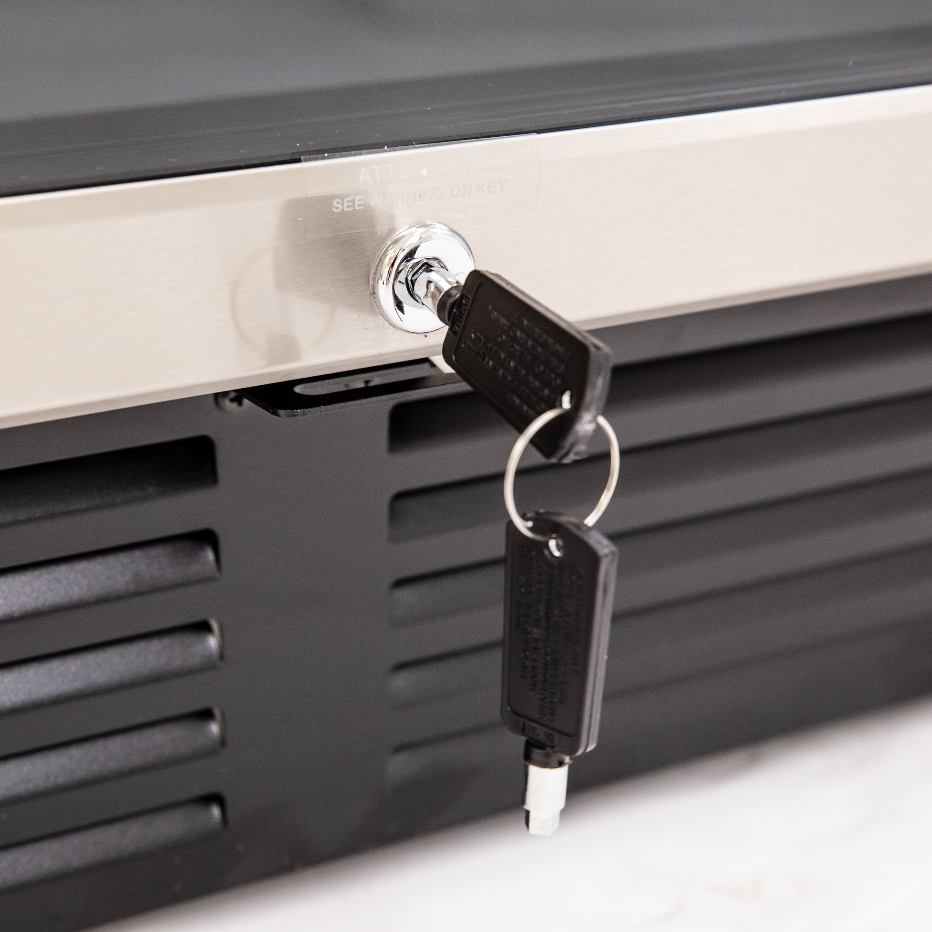 Left. Avanti - Beverage Center - 130 Can Capacity - Stainless Steel/Black Cabinet.