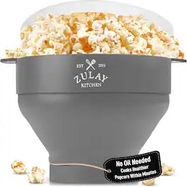 Zulay Kitchen - Collapsible Microwave Popcorn Maker - Gray