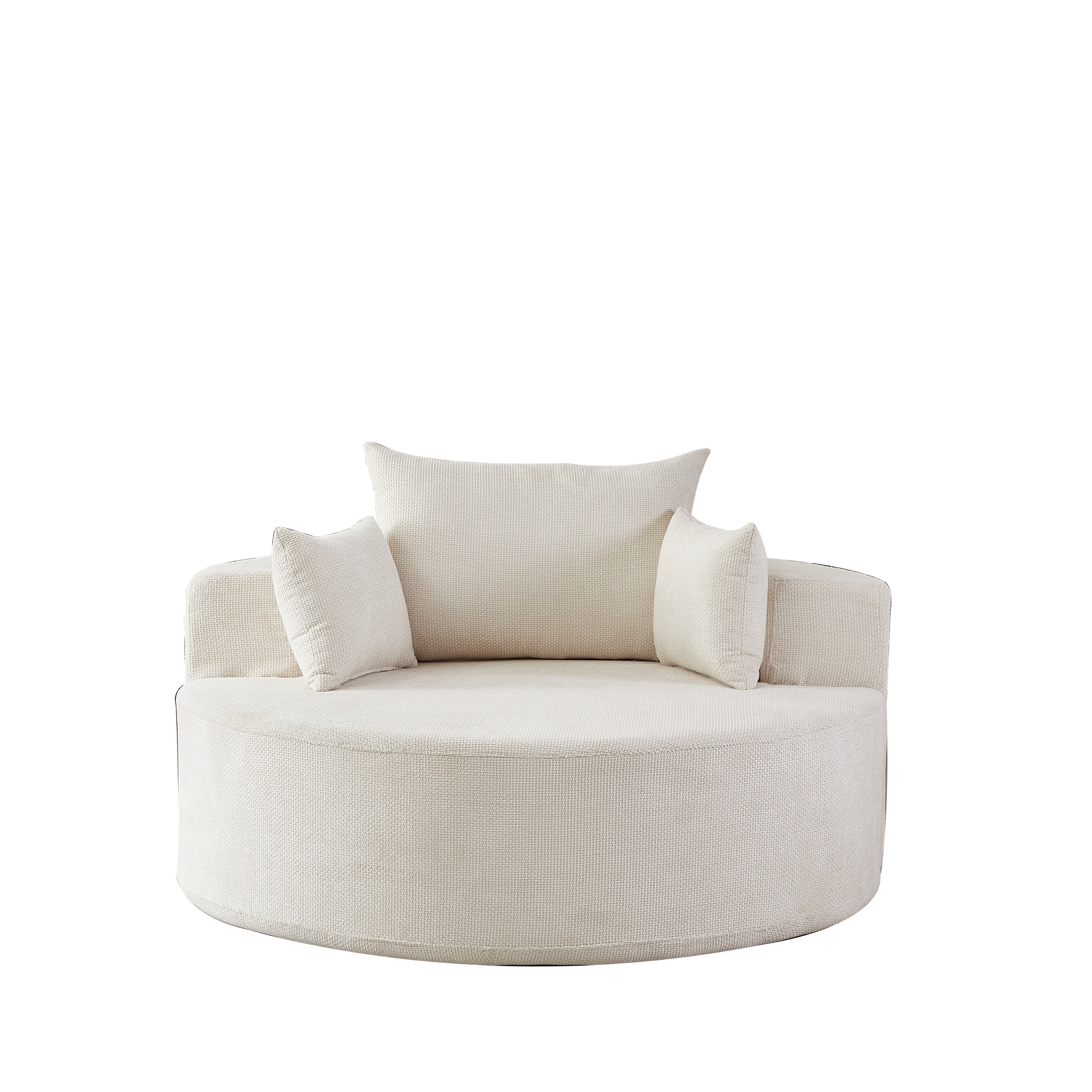 Alt View 1. Roomtec - 55L Chenille Sponge single sofaNo Assembly RequiredFluffy Modern Sleeper Chair for Living room Bedroom Lounge and - Beige.