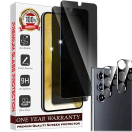 Entronix - Anti-Spy Privacy Screen Protector & Camera Lens Protector Compatible with Galaxy S25 Ultra - 4 Piece Combo - Transparent