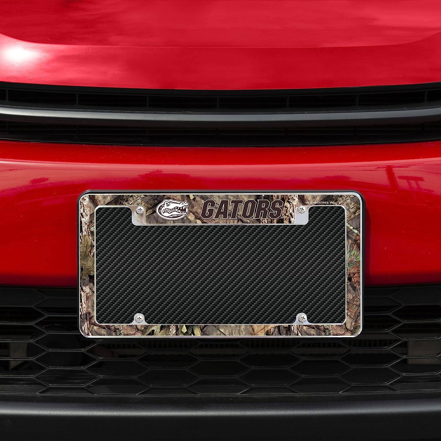 Alt View 1. Rico Industries - Florida Gators Chrome Metal License Plate Frame with Bold Mossy Oak Camouflaged Camo Design - Multi.