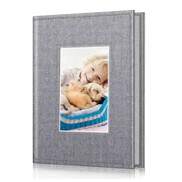 Kitcheniva - Portable Wallet Photo Album Leather Cover 52 Photo Capacity For 4x6 Photo - Snowflake Gray