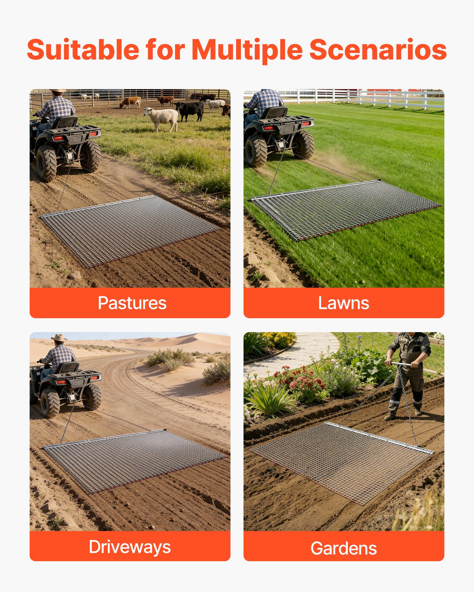 Suitable for Multiple Scenarios

- Pastures
- Lawns
- Driveways
- Gardens