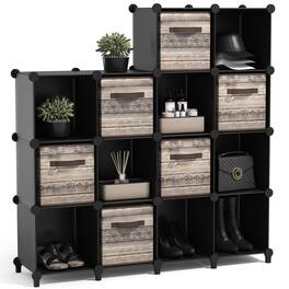 Sorbus - 14 Cube Storage Organizer –Waterproof Cubby Shelf - Closet, Toys, Books, Shoes, Décor –Bedroom, Living Room, Kids - Black