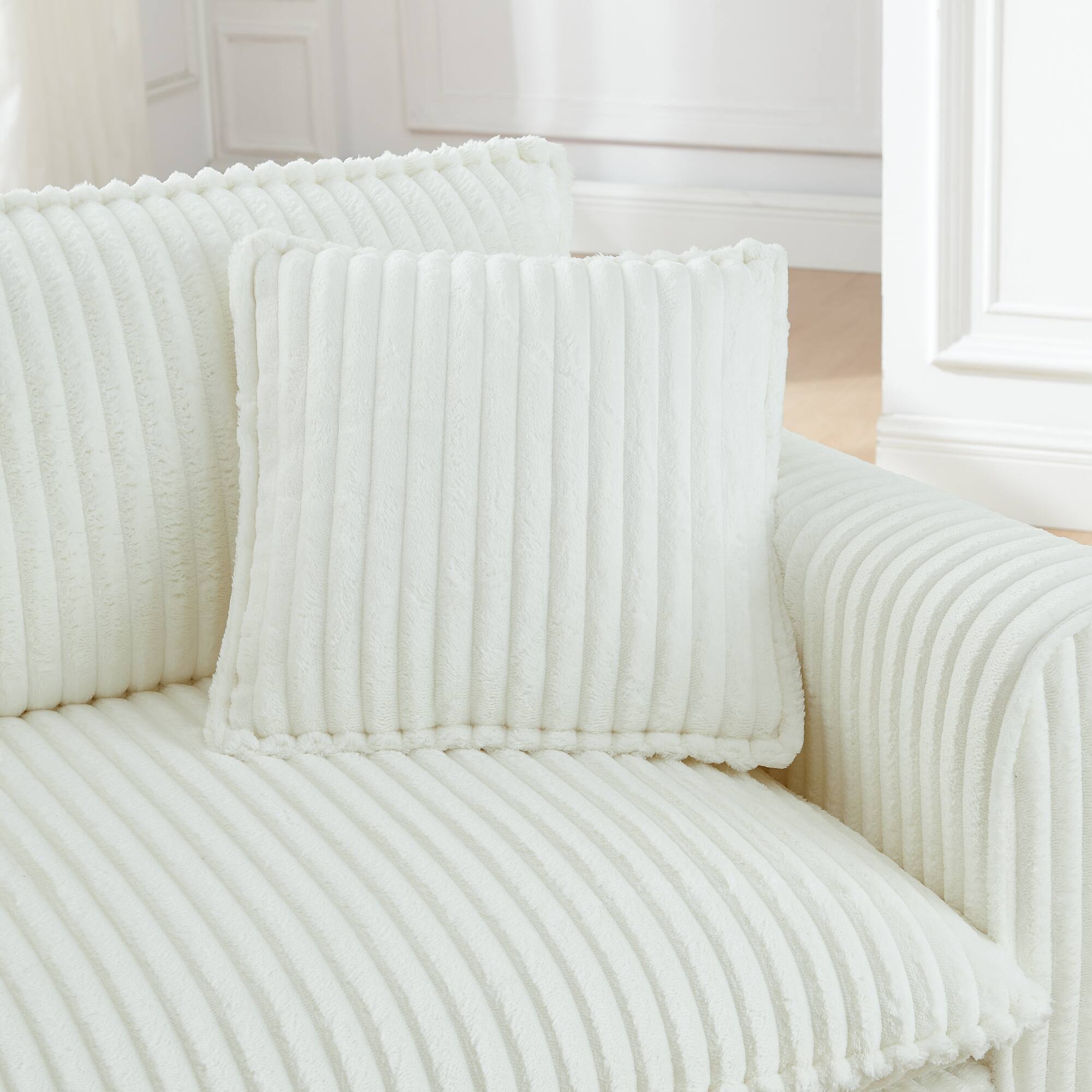 Back. GOODSILO - Comfortable Single Sofa Chair with Backrest & Armrests - Living Room & Bedroom Accent - Beige.