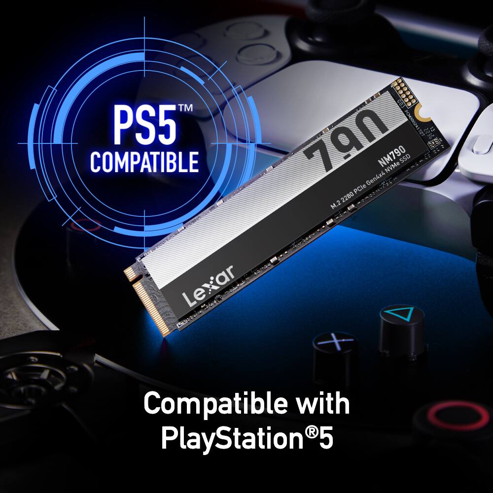 PS5 COMPATIBLE

NM790 NVMe SSD Gen4x4 PCIe 2T 2280 M.2 Lexar

Compatible with PlayStation®5