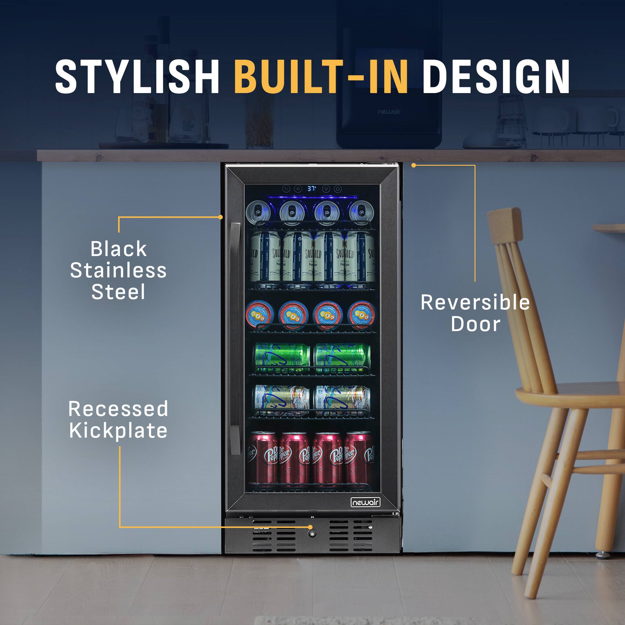 STYLISH BUILT-IN DESIGN

- Black Stainless Steel
- Reversible Door
- Recessed Kickplate