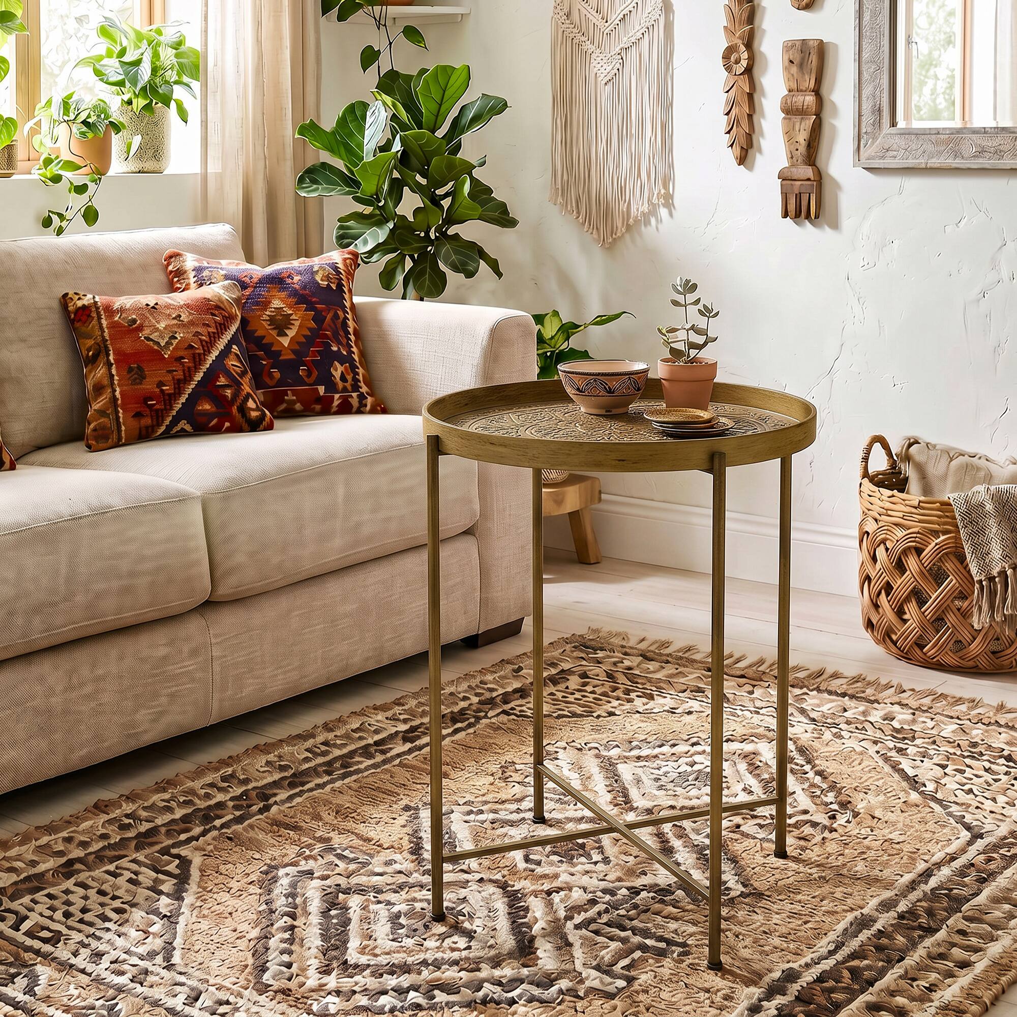 Alt View 1. Homcom - Table for Living Room - Gold.
