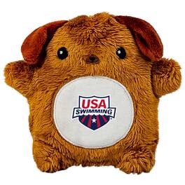 Mascot Factory - USA Swimming 4.5" Dog Fan-Cakes Plush Toy - Brown