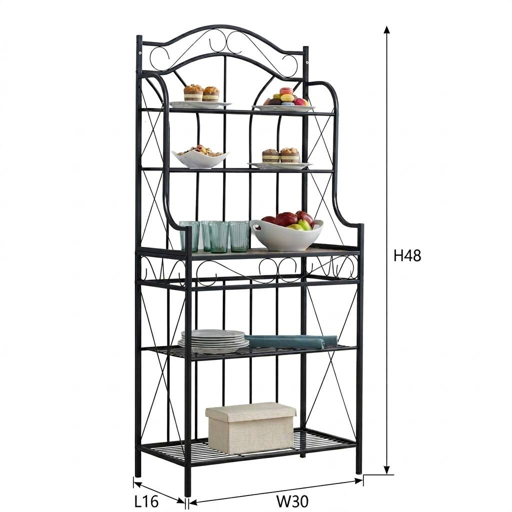 Kings Brand Furniture – 5 Tier Metal and Faux Stone Kitchen Storage ...