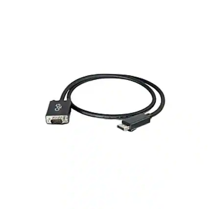 Front. C2G - 757120543312 3 Feet DisplayPort to VGA Adapter Cable - Black - 1x DisplayPort Male Digital Audio, Video - 1x HD-15 Male - Black.
