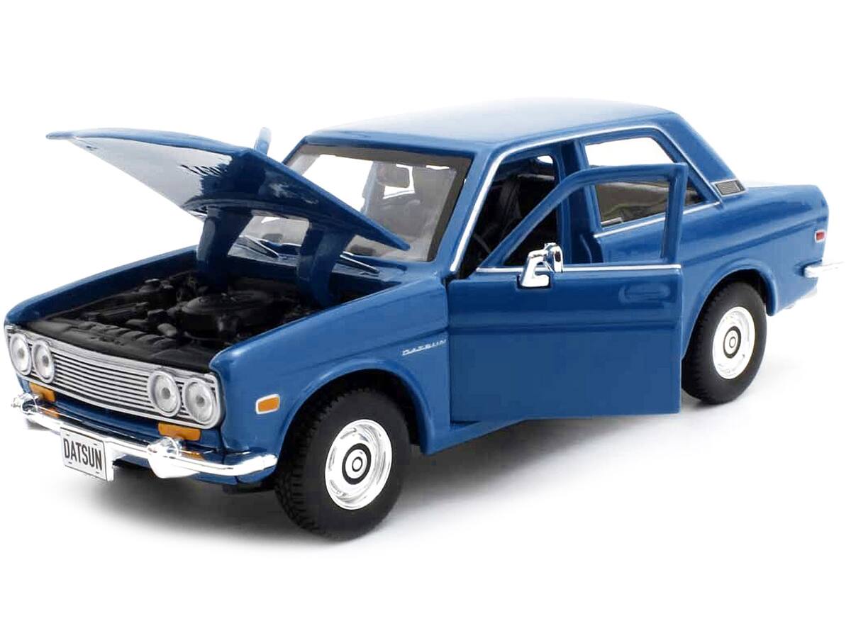 Angle. Maisto - 1971 Datsun 510 Blue "Special Edition" 1/24 Diecast Model Car by Maisto - Blue.