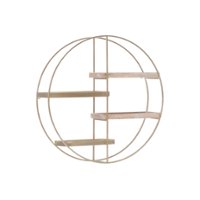 Linon Home Décor - Dormody Round 4-Shelf Wall Storage - Gold - Front_Zoom