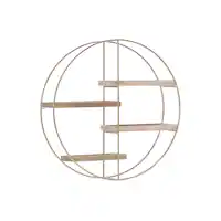 Linon Home Décor - Dormody Round 4-Shelf Wall Storage - Gold - Front_Zoom