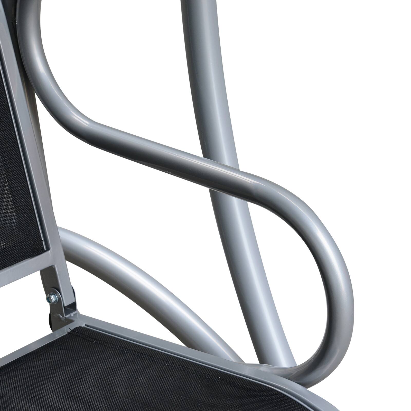 Alt View 5. Outsunny - Outsunny 3-Seat Outdoor Porch Swing Chair Patio Swing Glider with Adjustable Canopy.