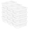 Front. Sterilite - Sterilite 6 Qt Storage Box, Stackable Plastic Container, Home Organizer, 12 Pack - White.