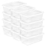 Sterilite - 6 Qt Storage Box, Stackable Plastic Container, Home Organizer, 12 Pack - White