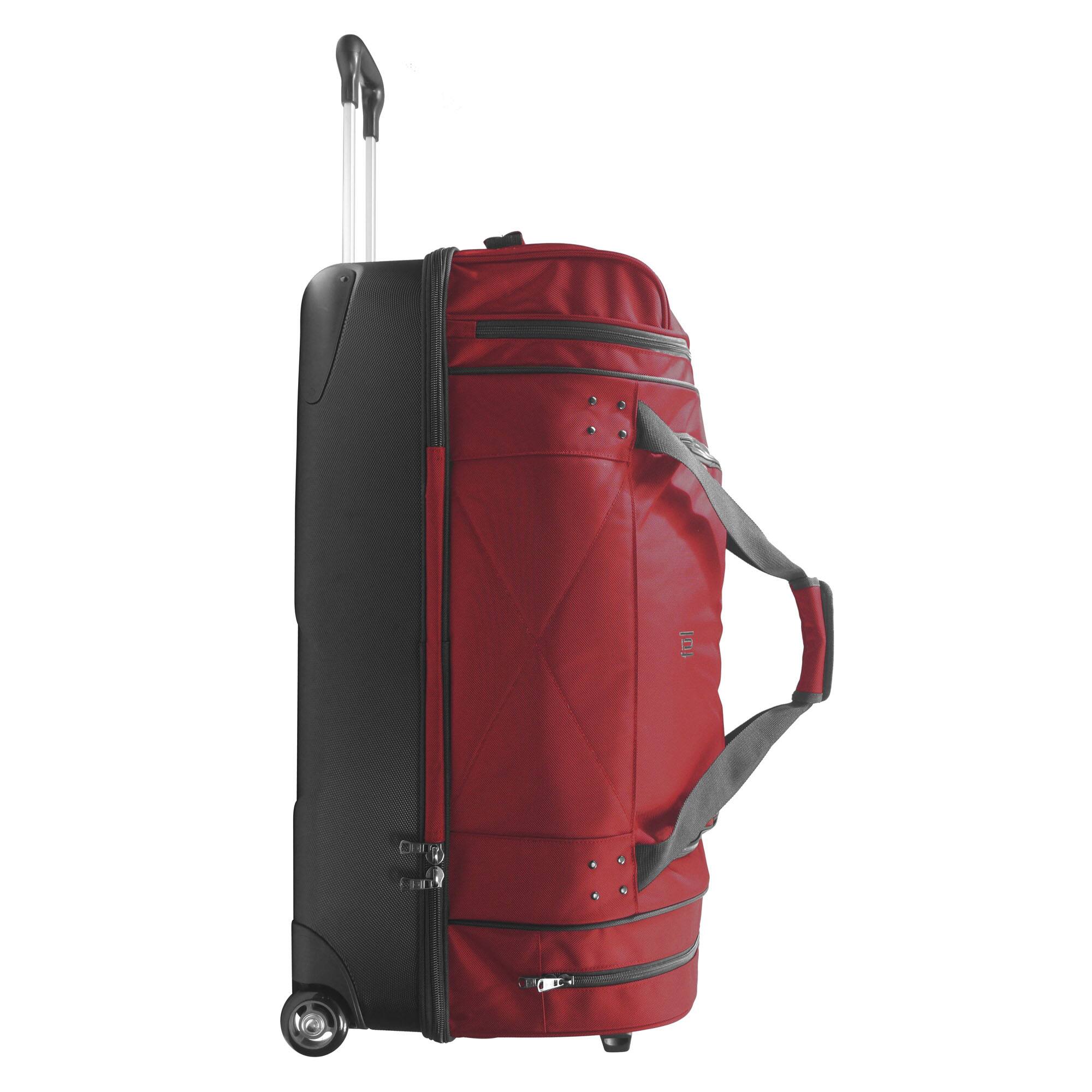 Angle. Ful - Workhorse 30" Split Level Rolling Duffle Bag - DARK RED.