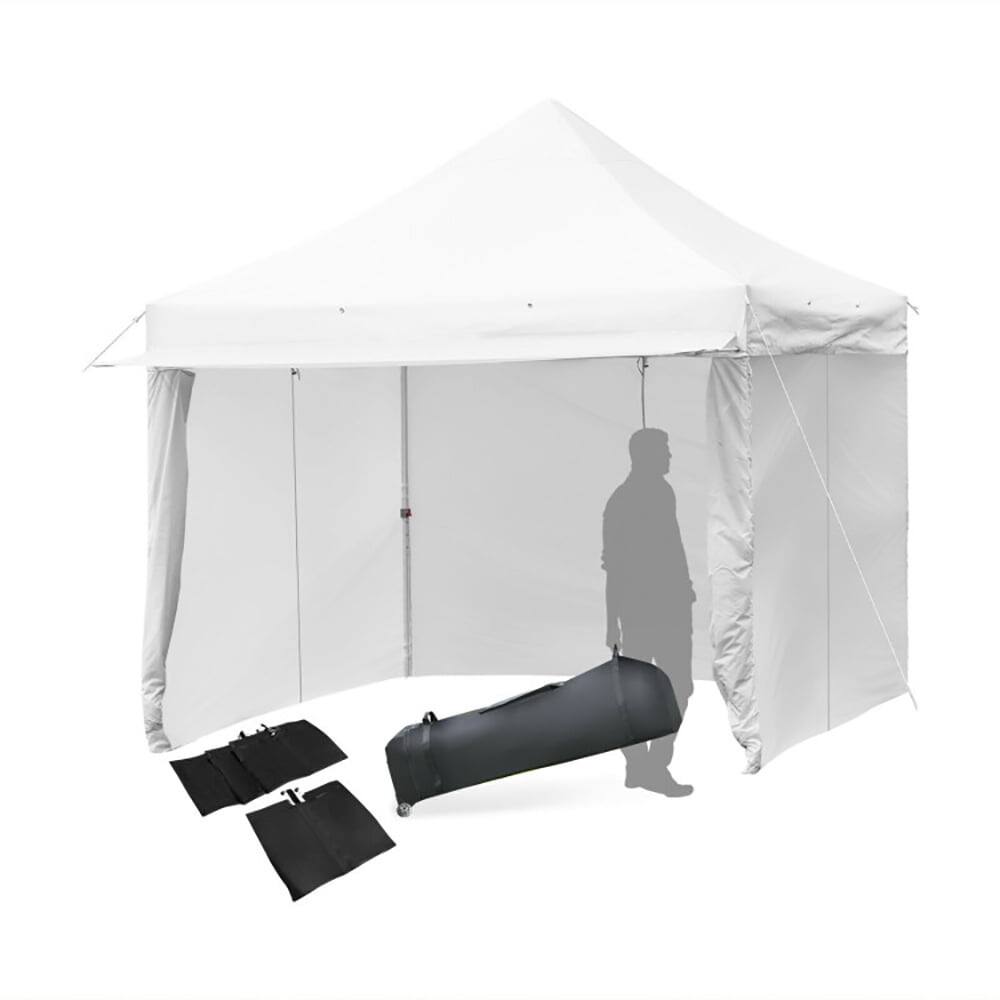 Angle. Kadyn - 10 x 10 Feet Pop up Gazebo with 4 Height and Adjust Folding Awning-White, Outdoor Gazebo Wedding Party Tent Canopy Tent.