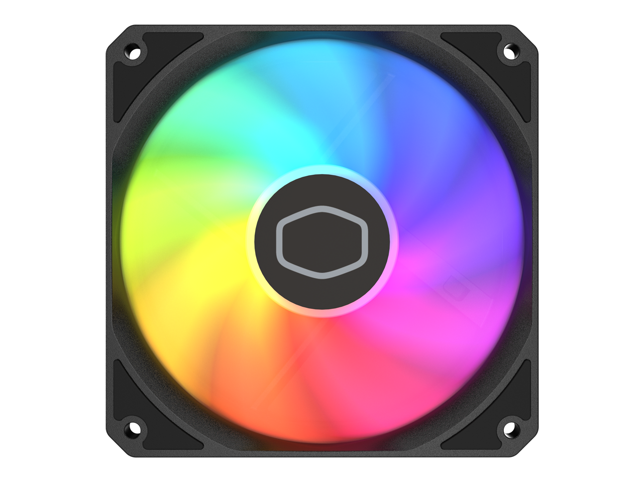 Front. Cooler Master - Cooler Master MF120 Lite | Liquid & Air Cooler, 120mm aRGB, PWM, PBT Frame - RGB.